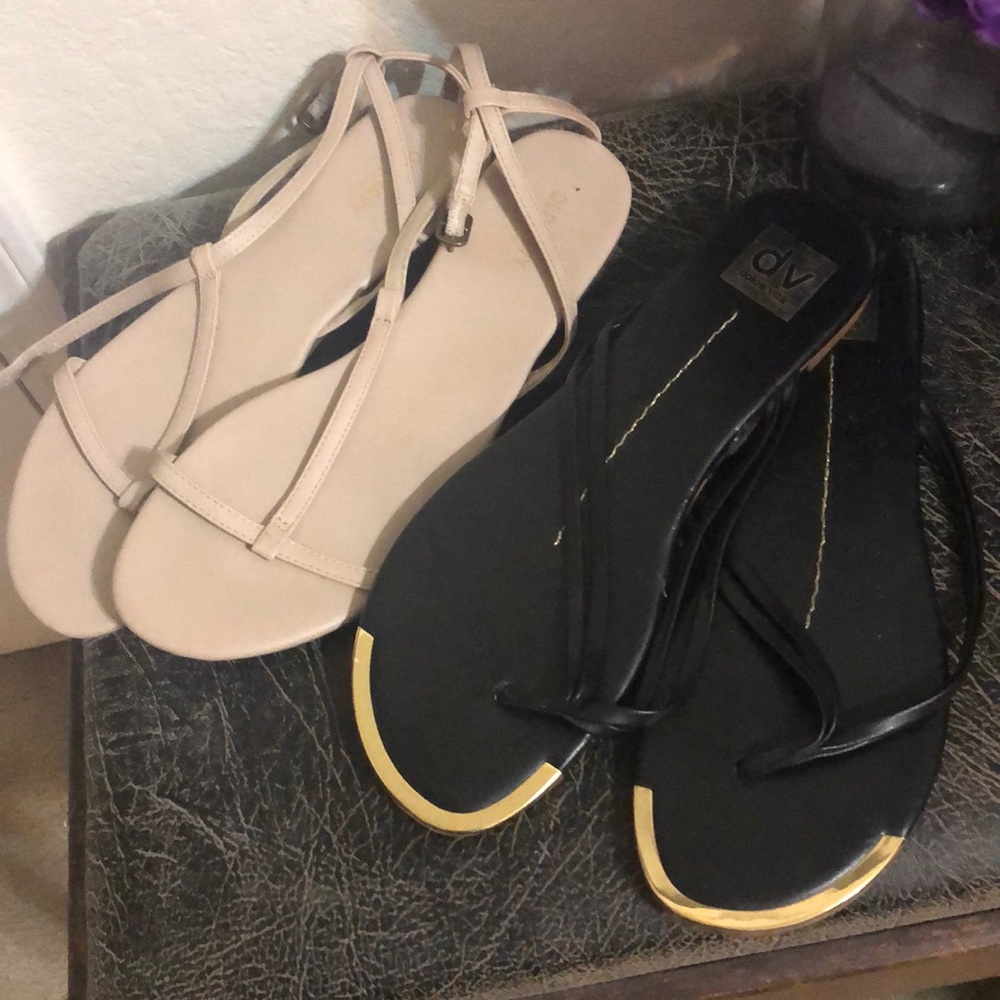 Set of Two Flat Sandals Size 9